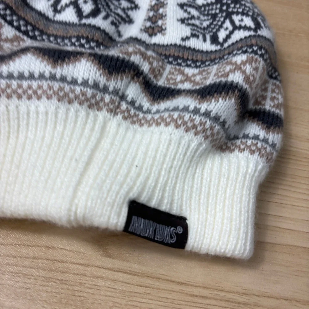 MukLuks Knit‎ Winter Hat Fairisle Snowflake Nordic Ski Outdoor Beanie